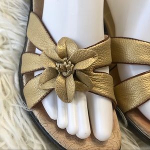 Sofft metallic gold leather sandals
